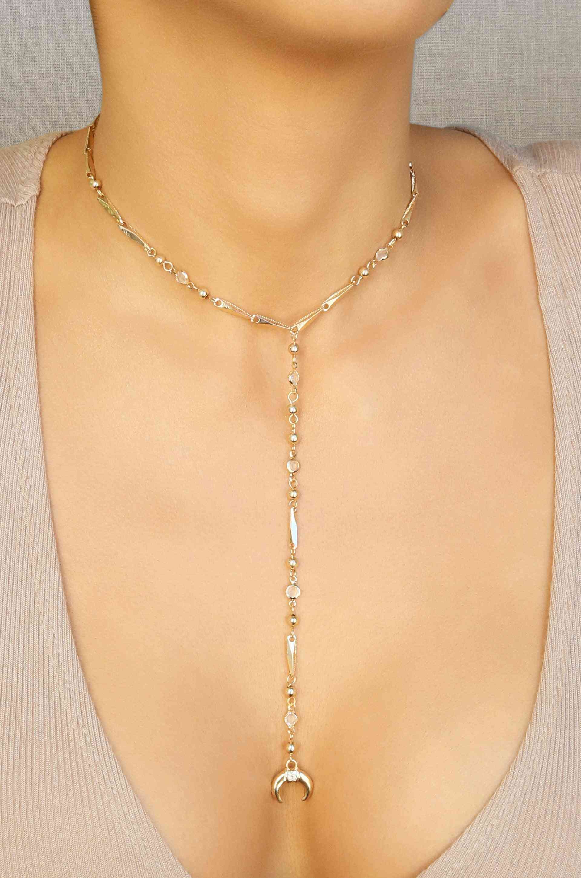 Fashionably Late Drop Choker Necklace