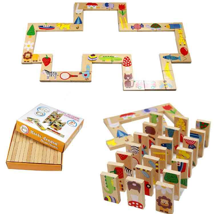 Animal Colored Jigsaw Tangram Montessori, Educational Baby Match Pattern Games
