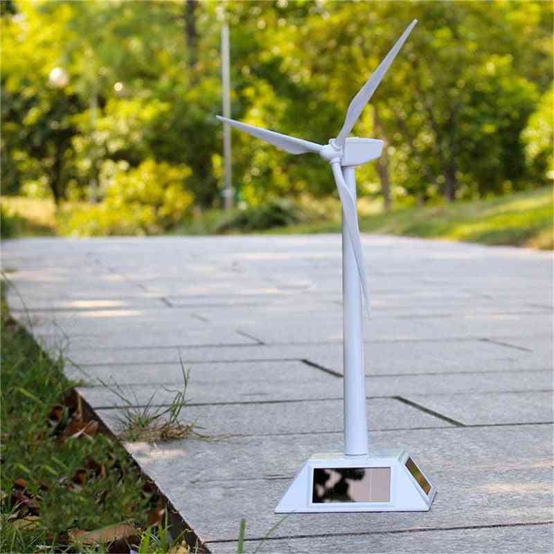 Environmental Plastic Model-solar Powered Windmill Wind Turbine Desktop Science Toy Assembled