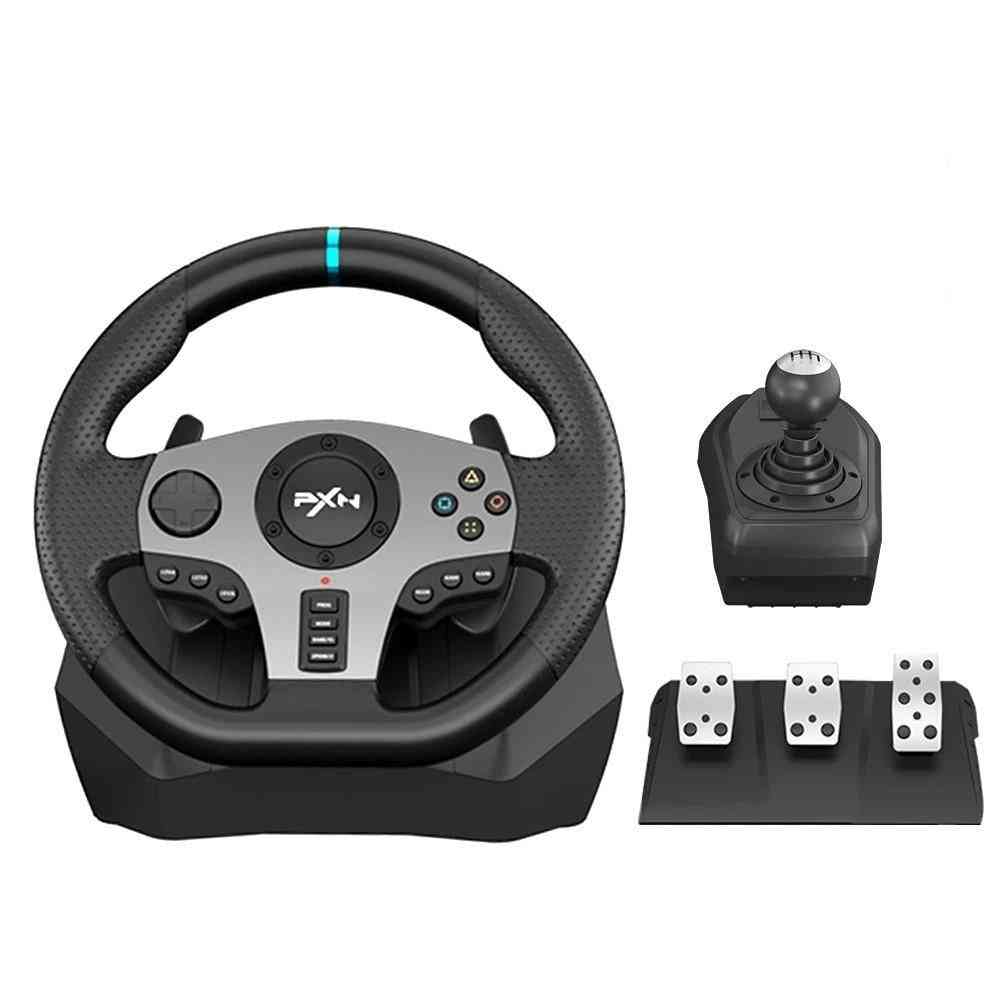 V9- pedală de joc, curse cu vibrații, volan, control joc (negru)
