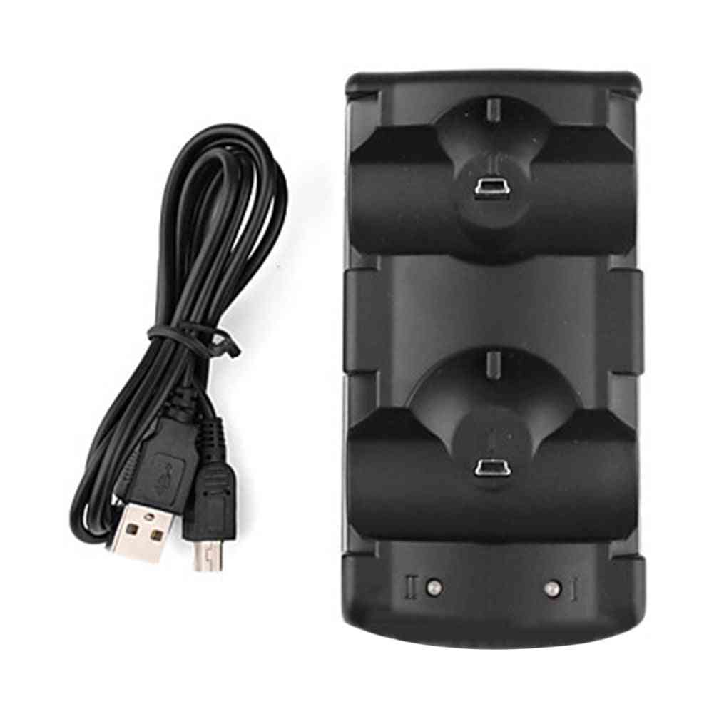 Dual Chargers Usb Charging Powered Base For Ps3 Controller Move Navigation Handle