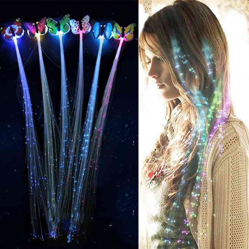 Božična lasulja z metuljčki s svetlobnimi vlakni