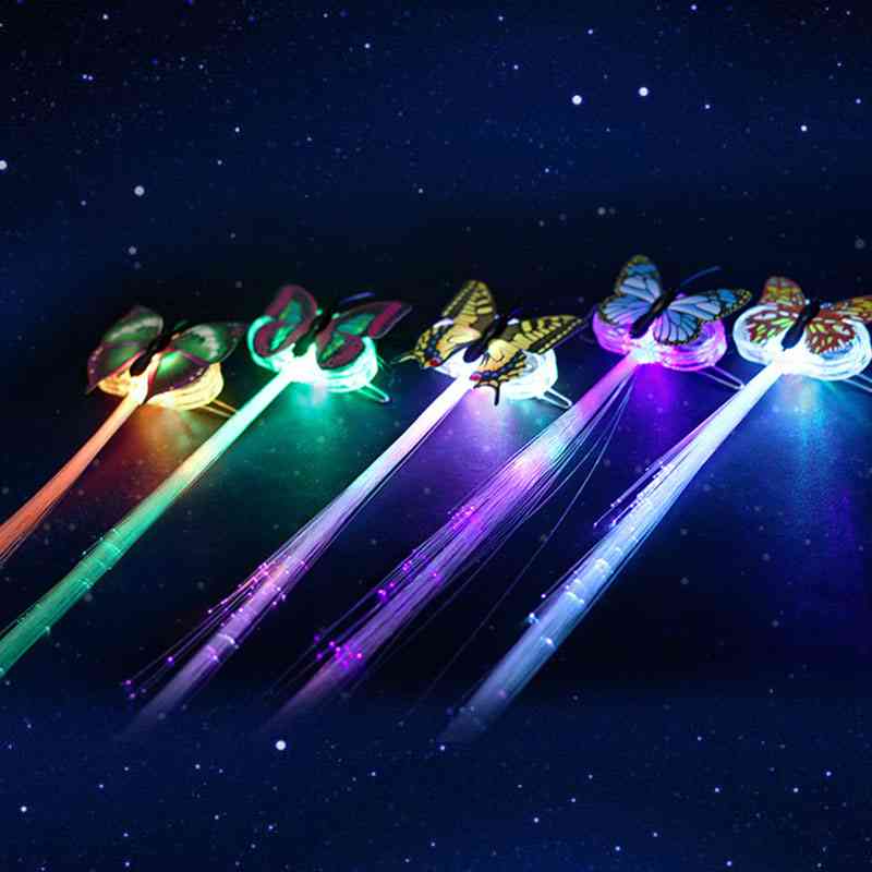 Karácsonyi led pillangó világító száloptikai paróka