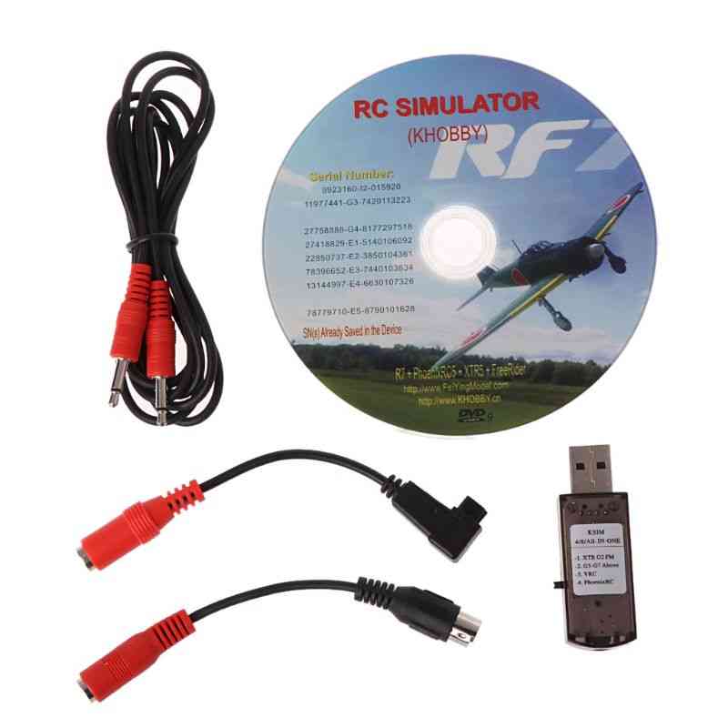 22 In 1 Rc Usb Flight Simulator With Cables For G7 Phoenix 5.0 Aerofly Xtr Vrc Fpv Racing