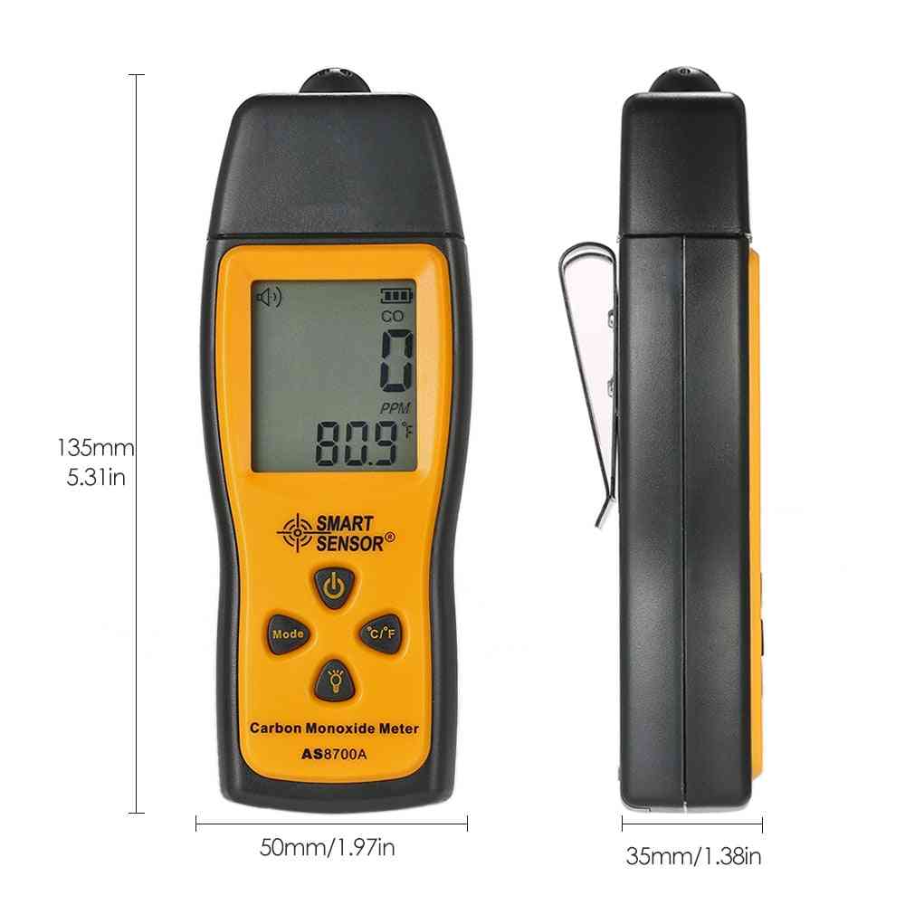 Handheld Carbon Monoxide Meter, Co Gas Tester Monitor Detector Gauge