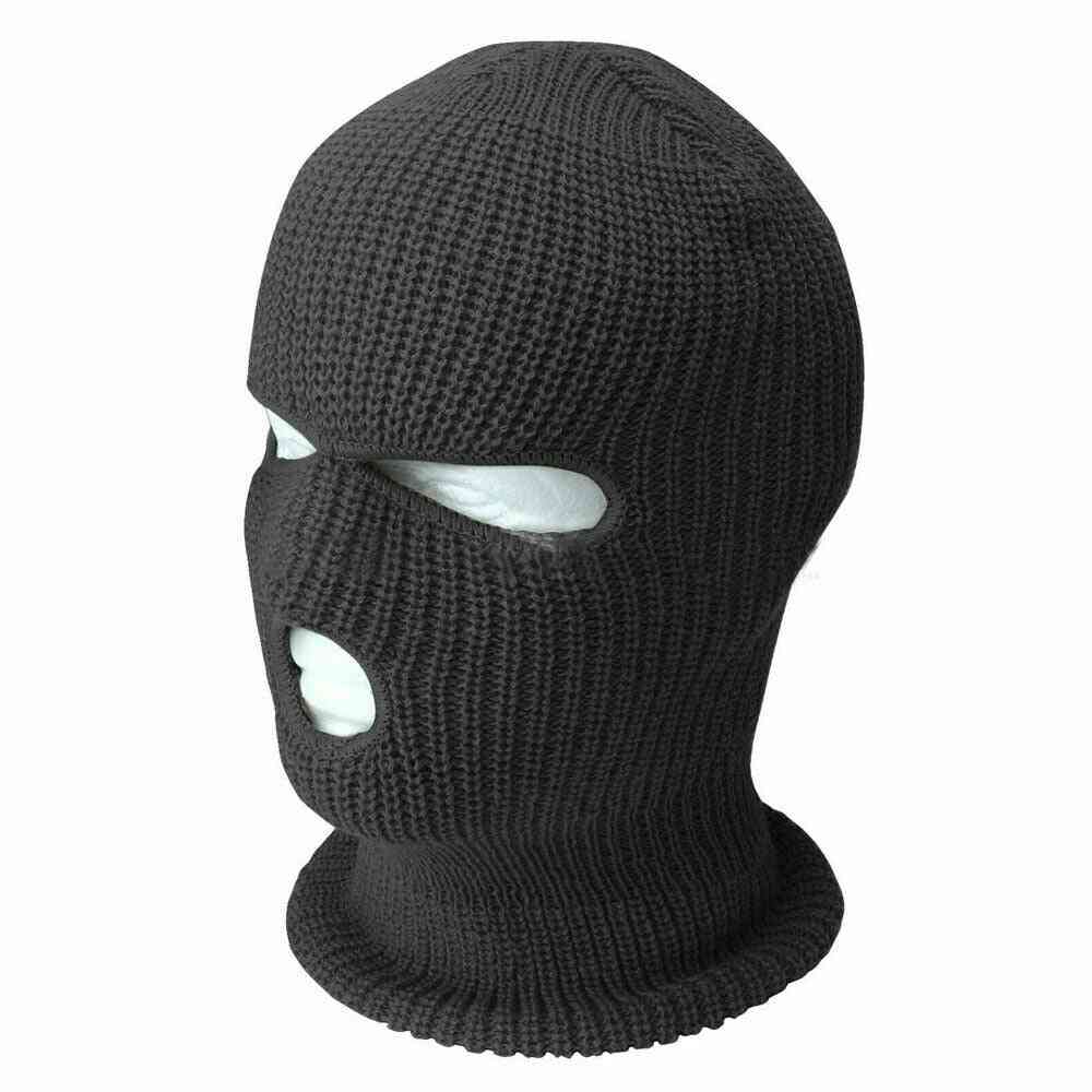 Full Face Cover Mask 3 Hole, Balaclava Knit Hat