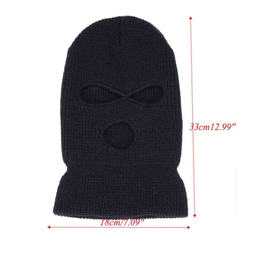 Full Face Cover Mask 3 Hole, Balaclava Knit Hat