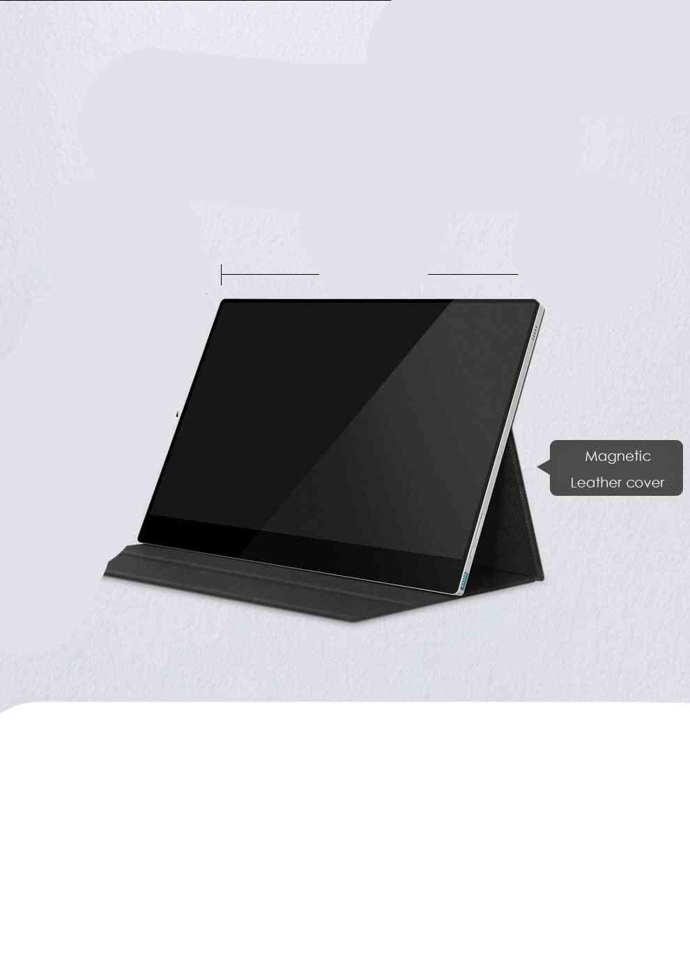 צג נייד מסך מגע 15.6 אינץ' סוללה מובנית, 4k uhd עם סוג-c למשחק מחשב נייד מחשב נייד