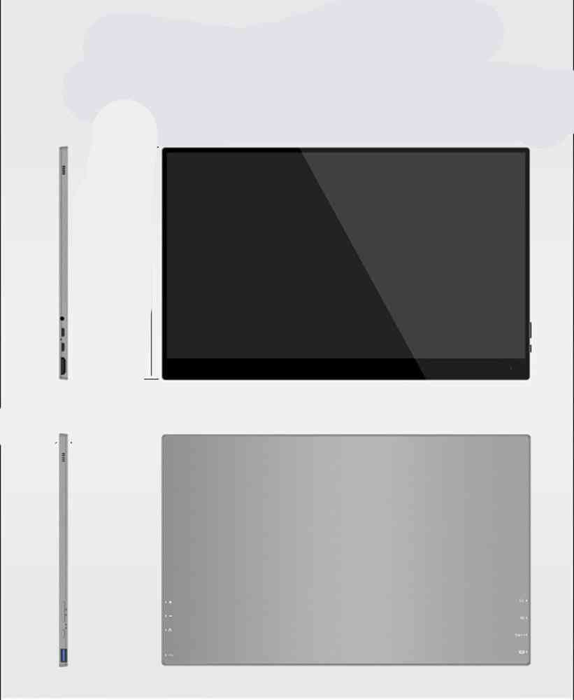 Przenośny monitor 15,6-calowy ekran dotykowy z wbudowaną baterią, 4k uhd z typem c do mobilnej gry komputerowej na laptopa