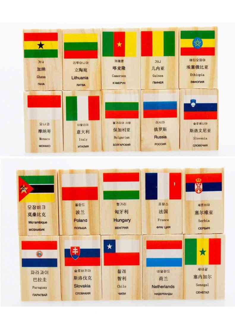 100 banderas del país de las PC, sistema educativo del bloque del dominó de madera
