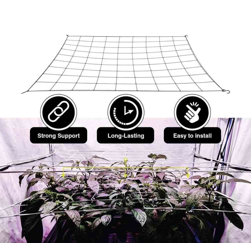 Síťovina mřížovina síťovina podpora pružná síť s háčky pro vnitřní pěstování stanů box
