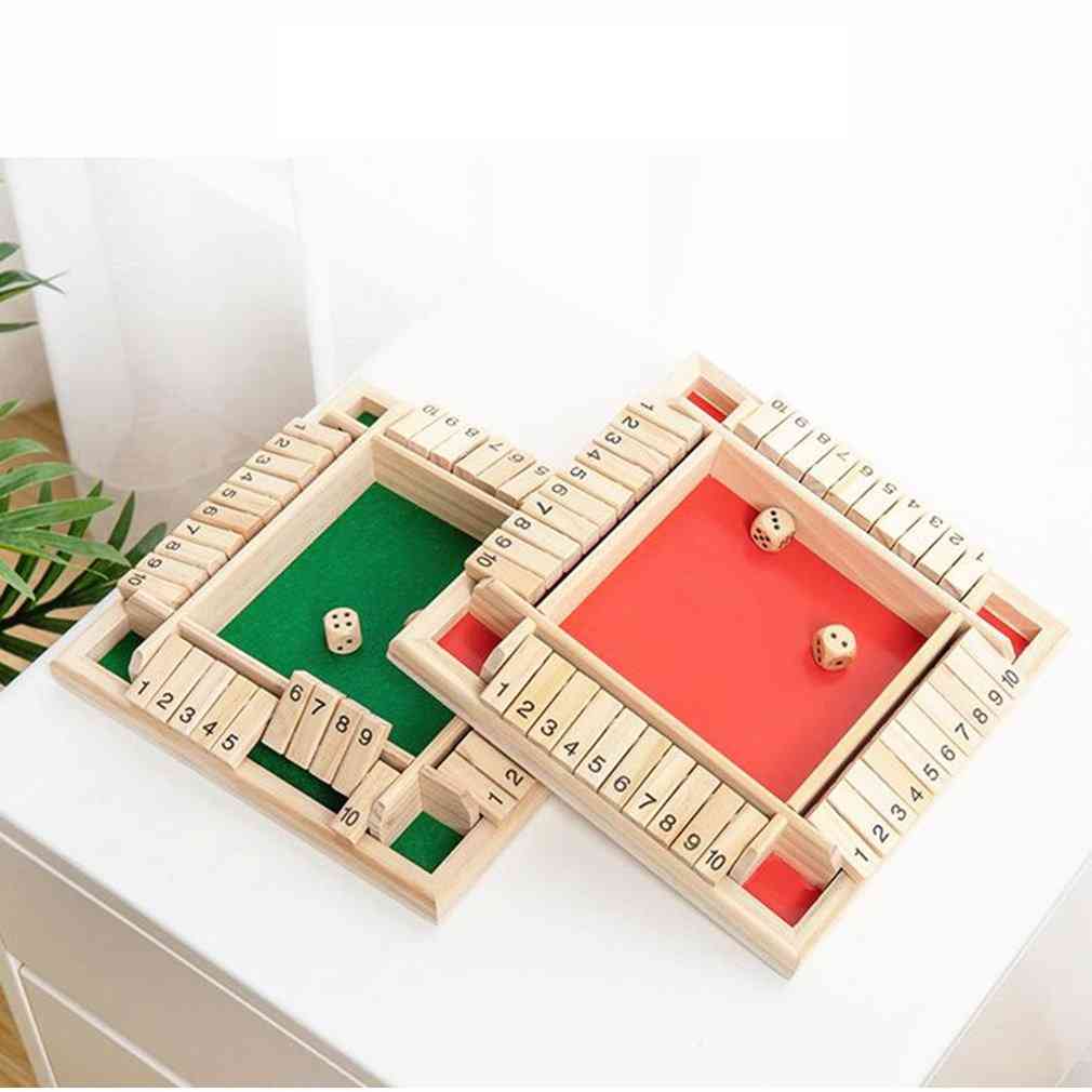 Four Sided Wooden Traditional Pub Board Dice Game