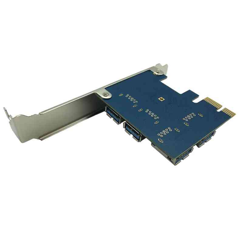 1 Umdrehung, 4 PCI-Express-Steckplatz, USB 3.0-Mining-Riser-Kartenkonverter