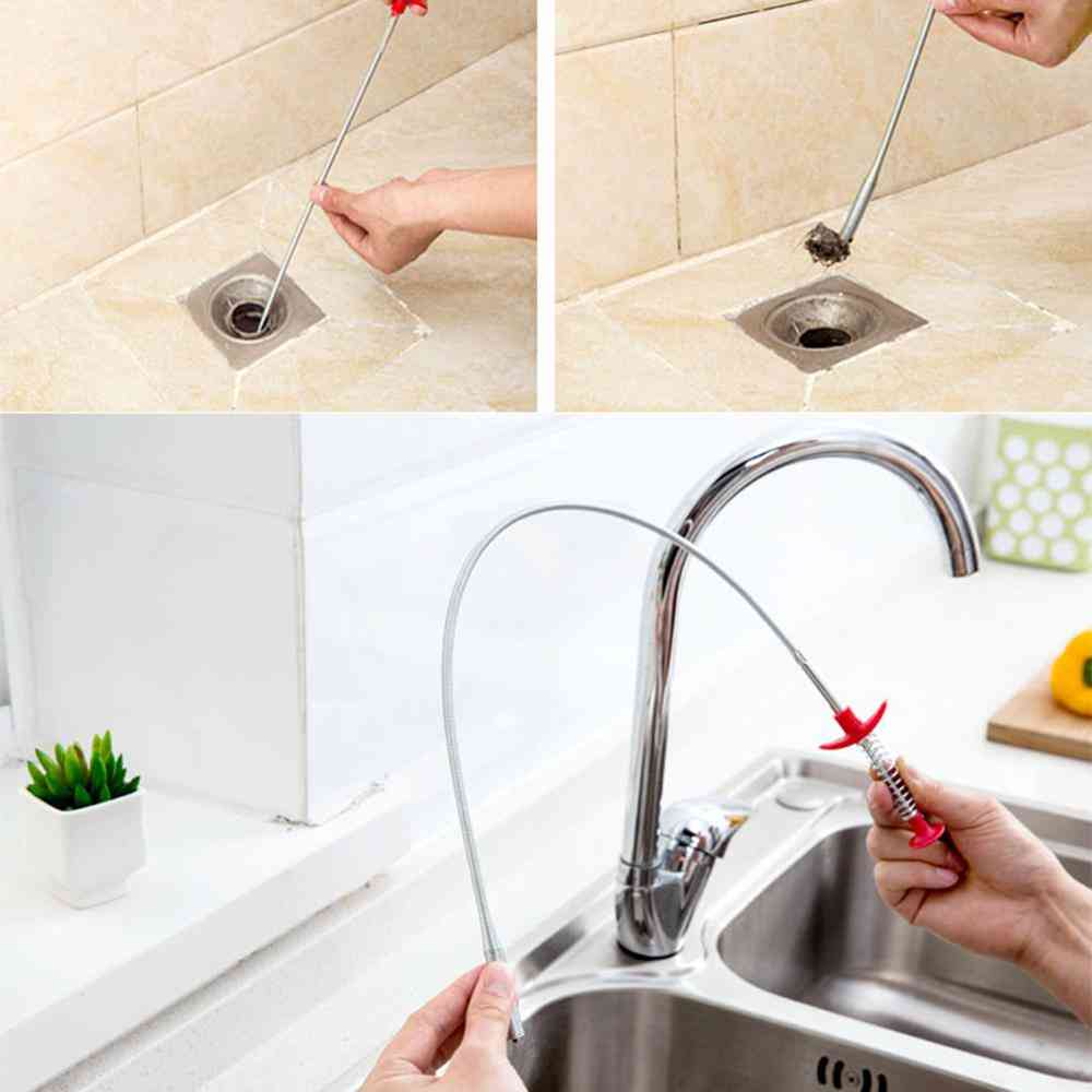 Drain Snake- Spring Pipe, Dredging Tool For Kitchen Sink