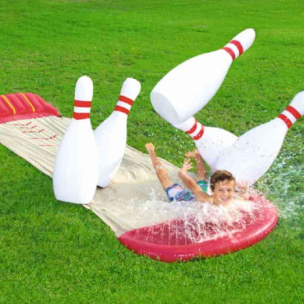 2 In 1 -lawn Water Slide And Bowling Game