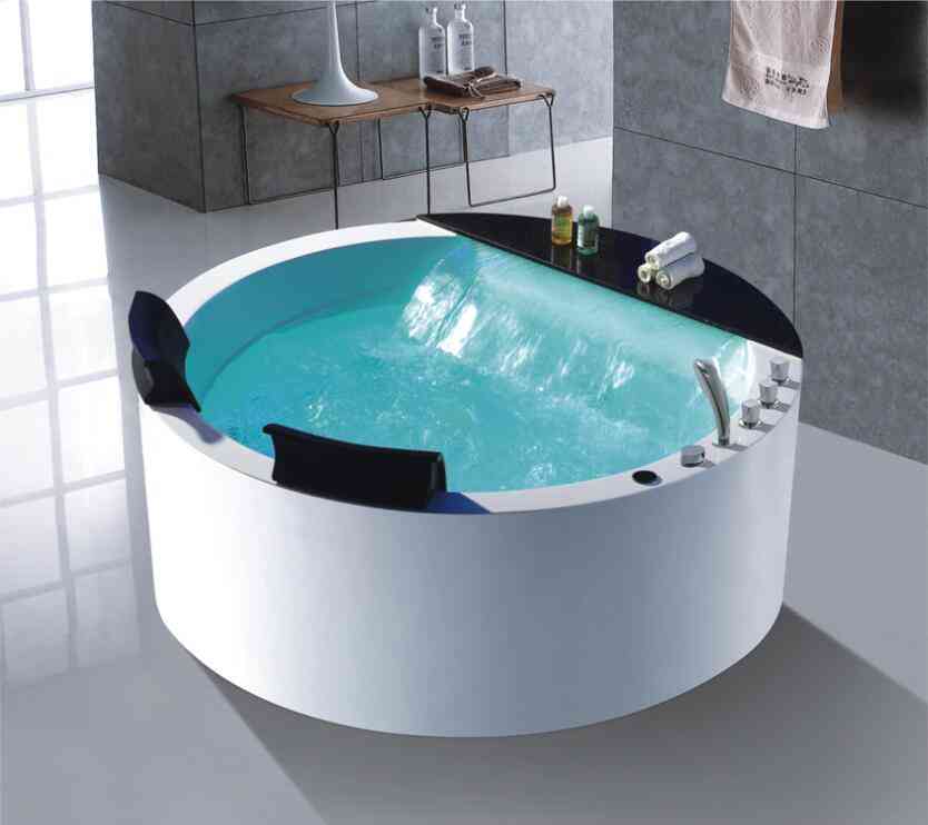 Rond bubbelbad - acryl hydromassage waterval, dubbel bad