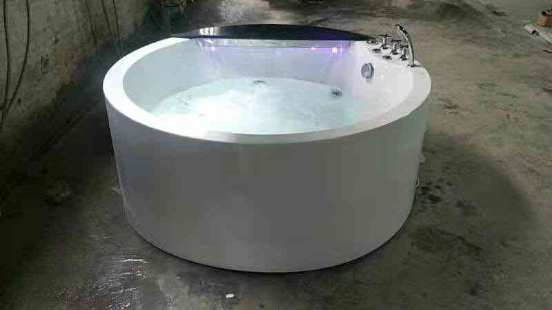 Rond bubbelbad - acryl hydromassage waterval, dubbel bad