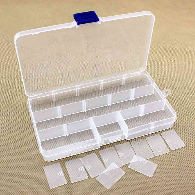 15-slots Cells Colorful, Ring Electronic Parts, Screw Beads, Plastic Case