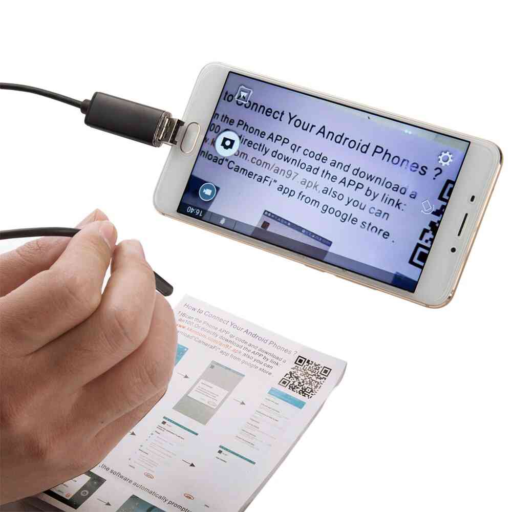 Otg mikro-usb endoskooppinen tarkastuskamera, jossa 6 lediä Androidille / win7 / 8/10
