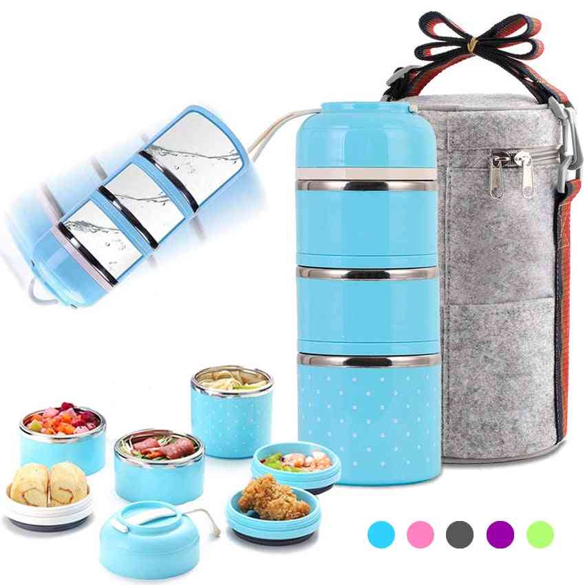 Three-layer Leak-proof Lunch Box, Outdoor Portable Food Storage Container