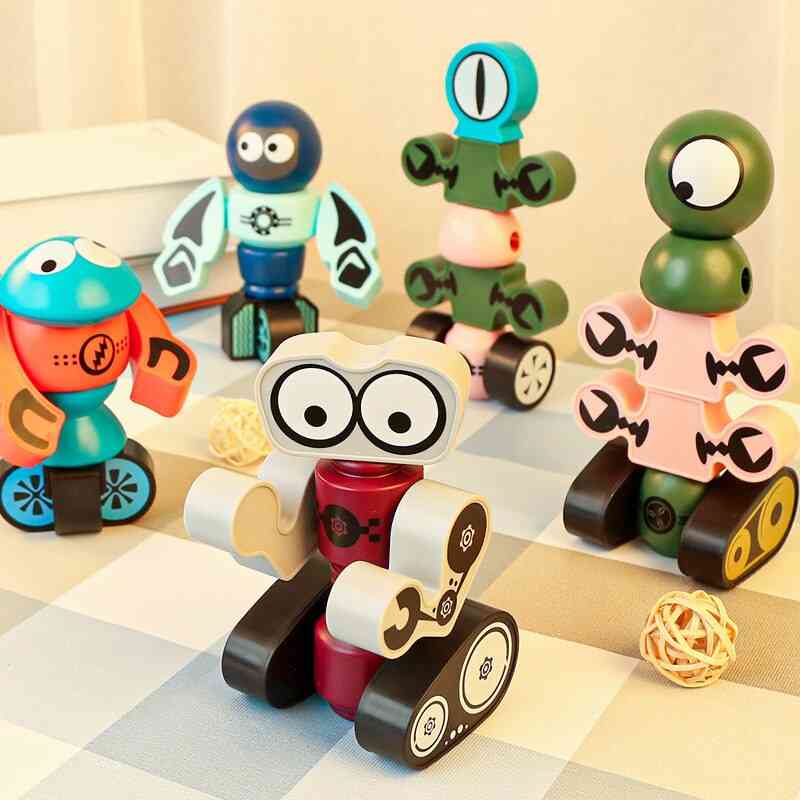 Children's Magnetic Robot Building Block Boy Puzzle