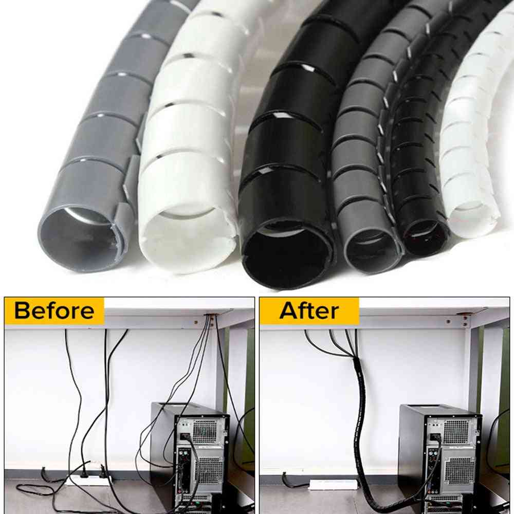 Flexible Spiral Cable Organizer Storage Pipe Cord Protector Management Accessories