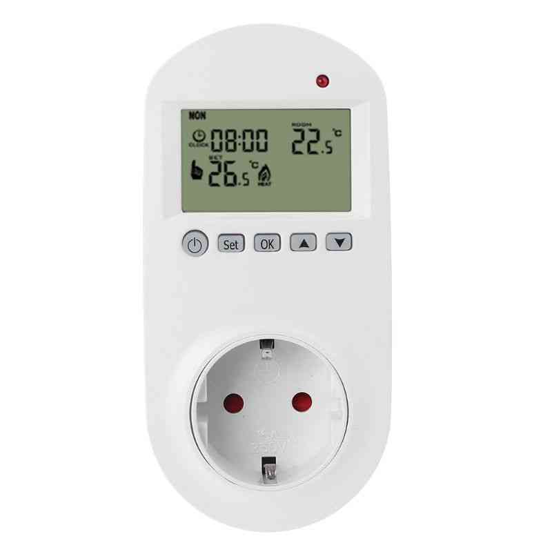 Programowalny termostat wtykowy gniazdo eu, regulator temperatury