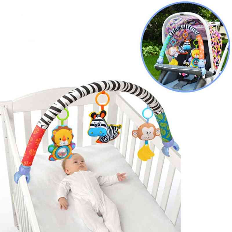 Härlig babyvagnsitsäng spjälsäng hängande mjuk plysch skaller ringklocka