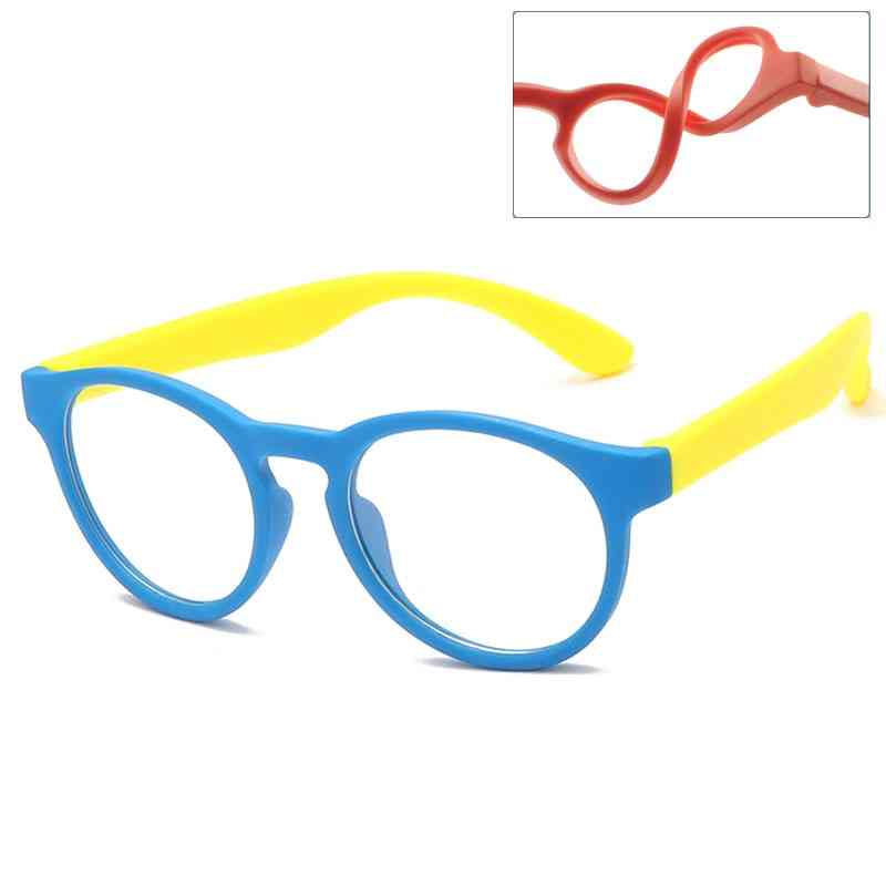 Anti lumière bleue, silicone rond, lunettes à monture optique