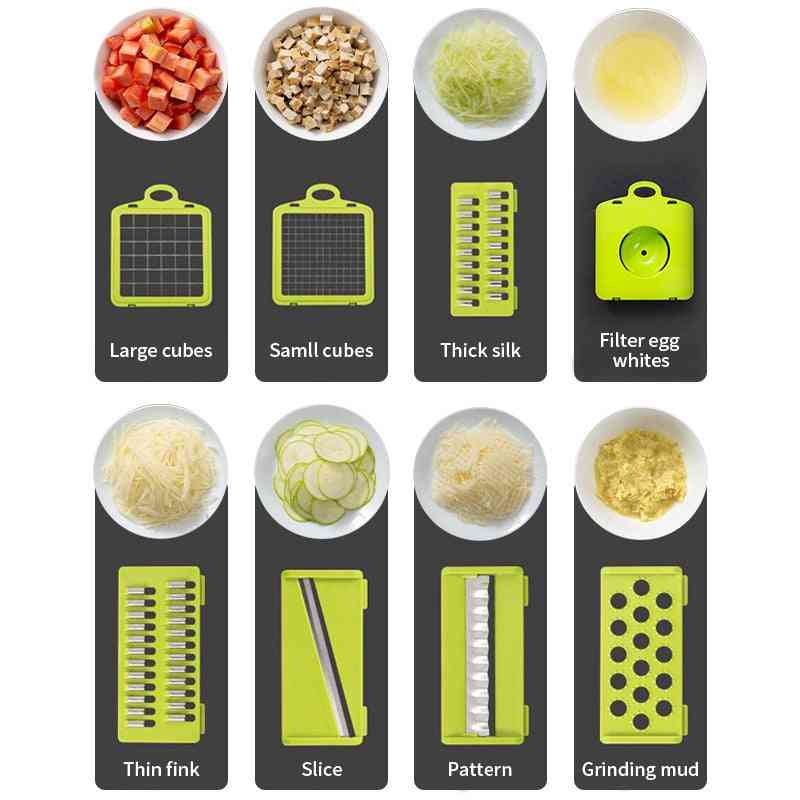 Kuchynské roboty- ručný krájač, rezačka ovocia, mrkva na škrabanie zemiakov, strúhadlo na syr