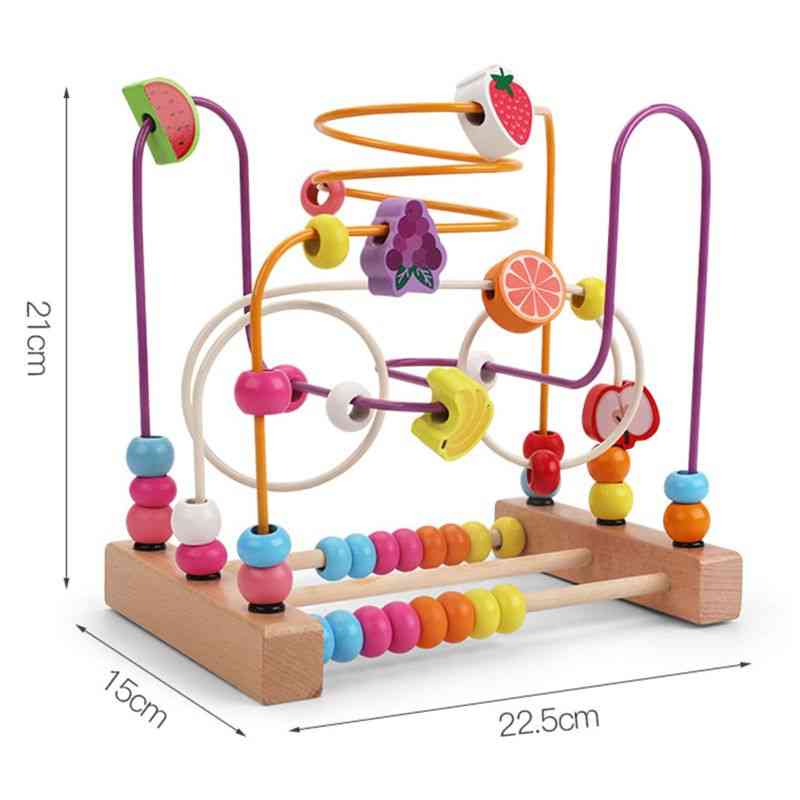 Bead Maze Toddlers Wooden Colorful Roller Coaster