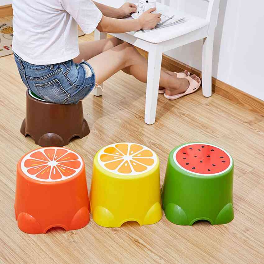 Cute Low Creative Fruit Pattern Thickened Chairs Footstool