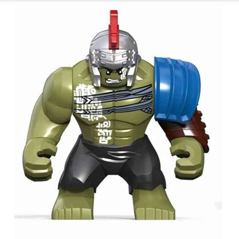 Hulk thor, ragnarok korg, figurblock konstruktion, byggstenar leksak