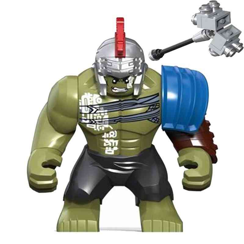 Hulk thor, ragnarok korg, figurblock konstruktion, byggstenar leksak
