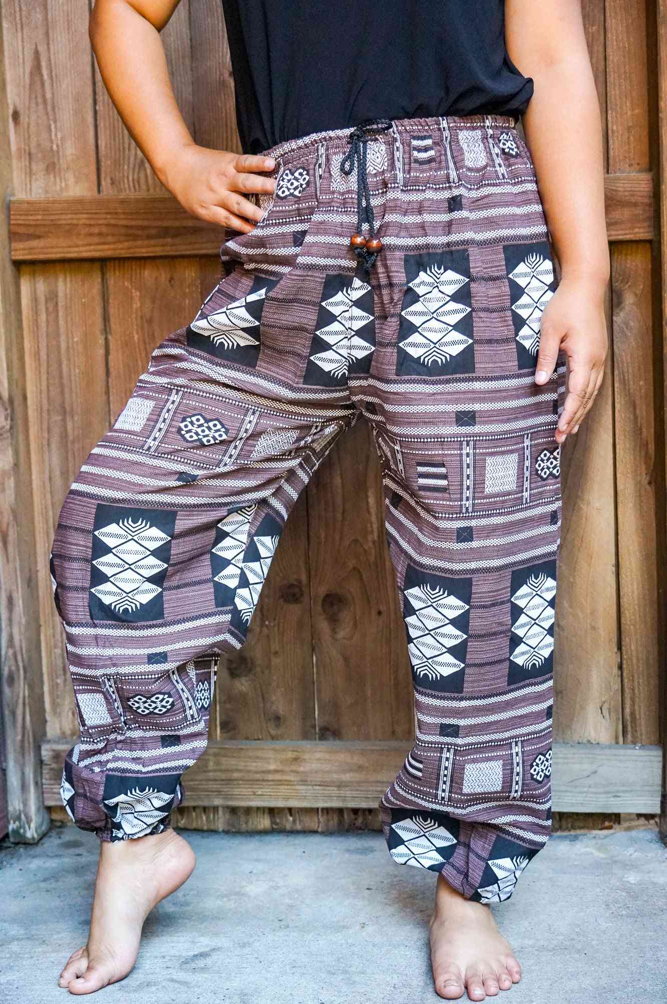 памучни дамски племенни бохо панталони
