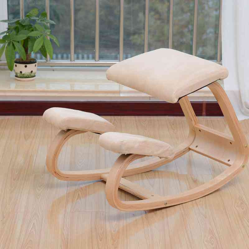 Anti-bijziendheid houten knielen, computerhouding, design krukstoel