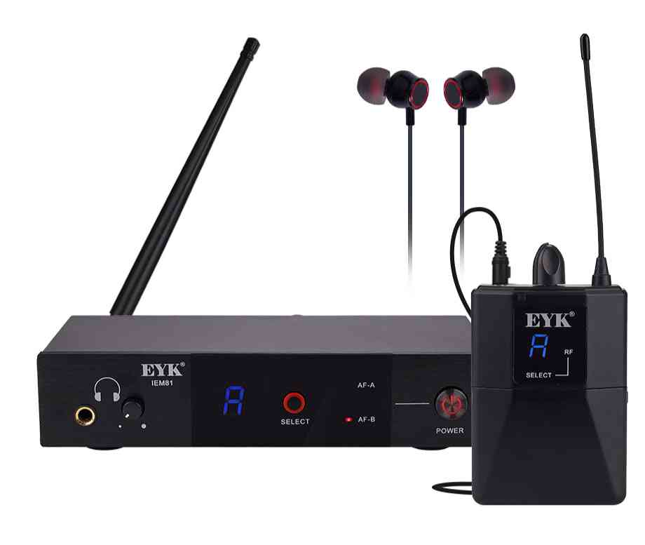 Trådlöst in-ear, övervakningssystem-enkel kanal-16 frekvenser
