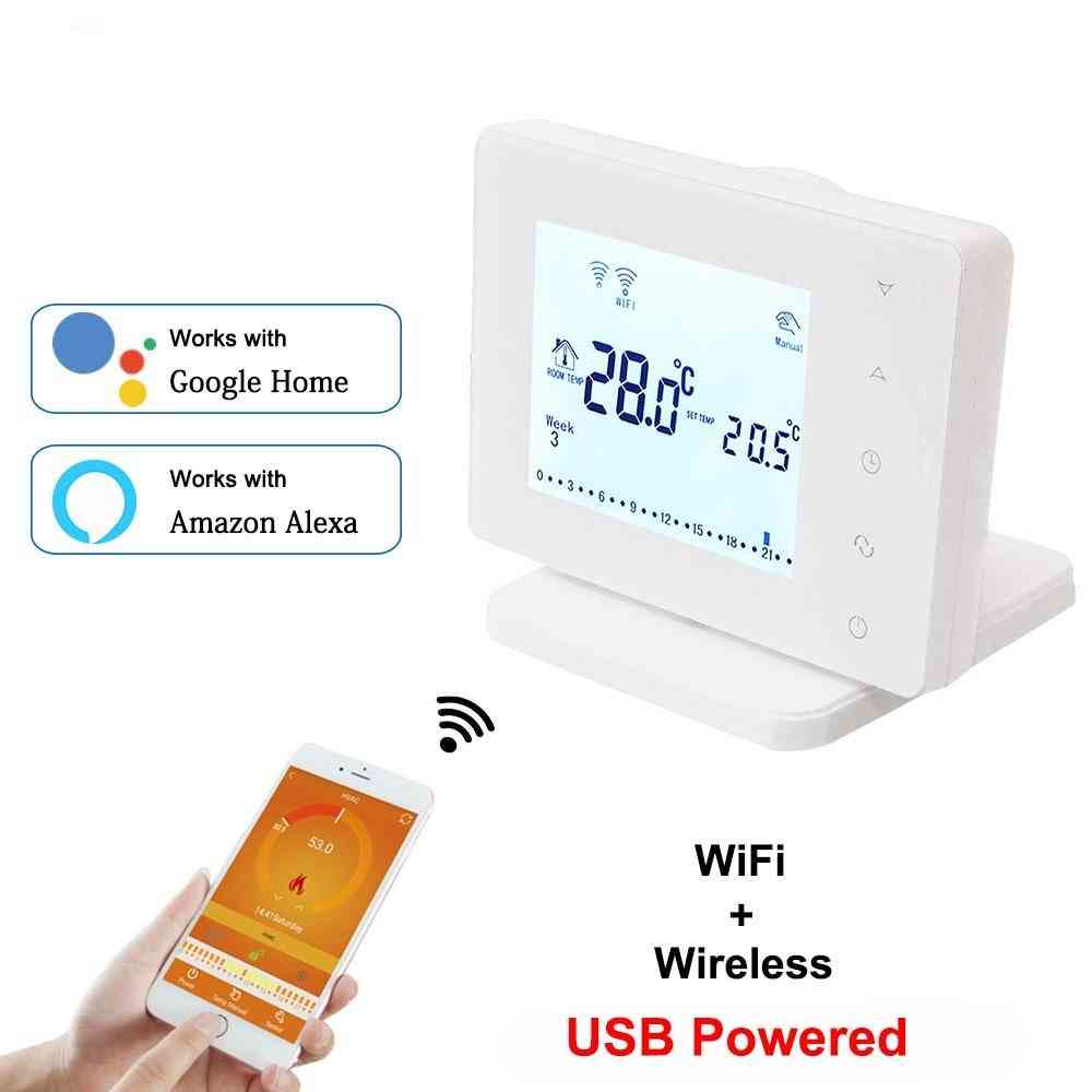 Bezdrôtový wifi- inteligentný termostat, vykurovanie plynovým kotlom, regulátor teploty