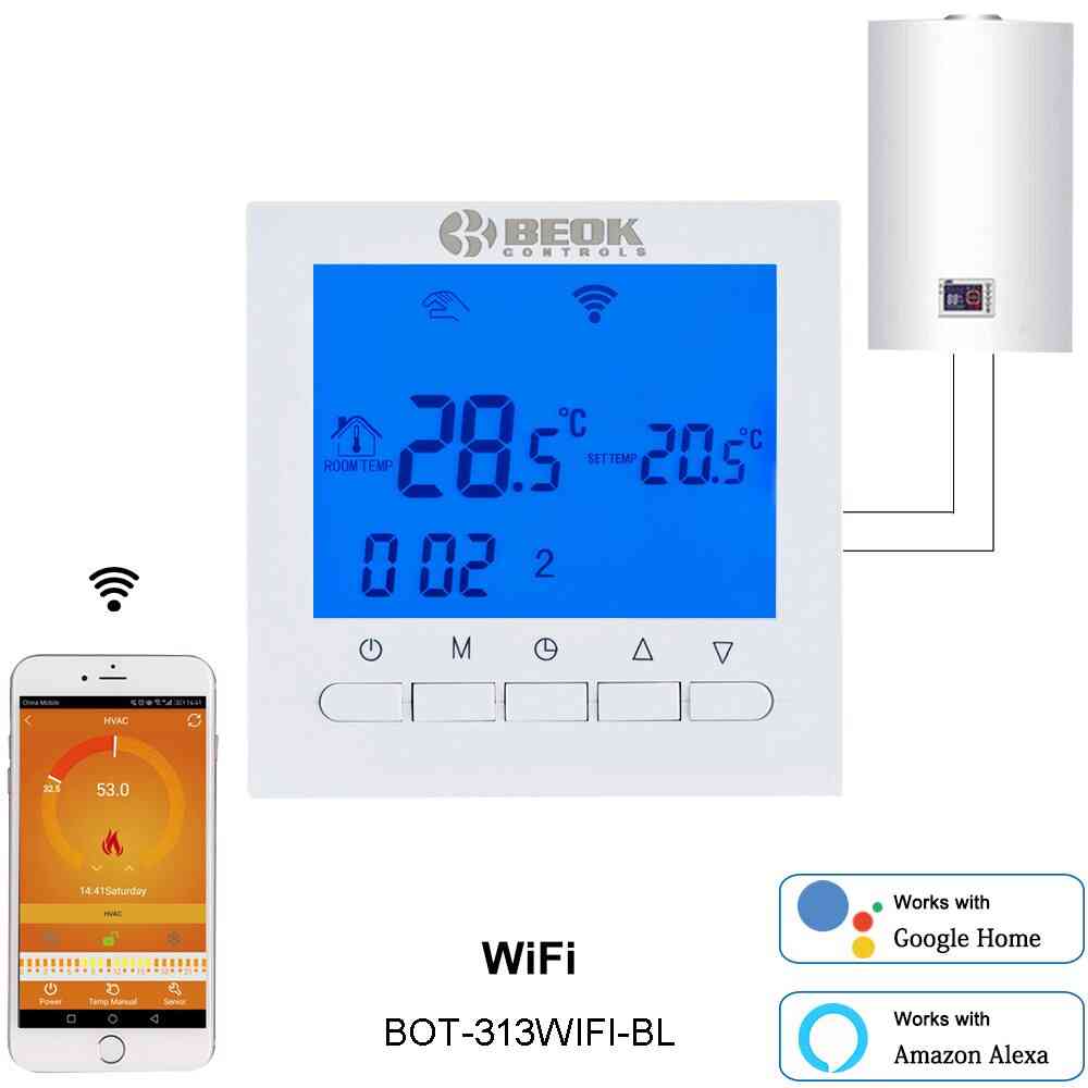 Wireless Wifi- Smart Thermostat Regulator, Gas Boiler Heating, Temperature Controller
