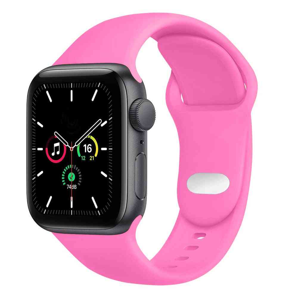 Silicone Strap For Apple Watch Band 44mm 40mm 38mm 42mm Accessories Wristband Sport Bracelet