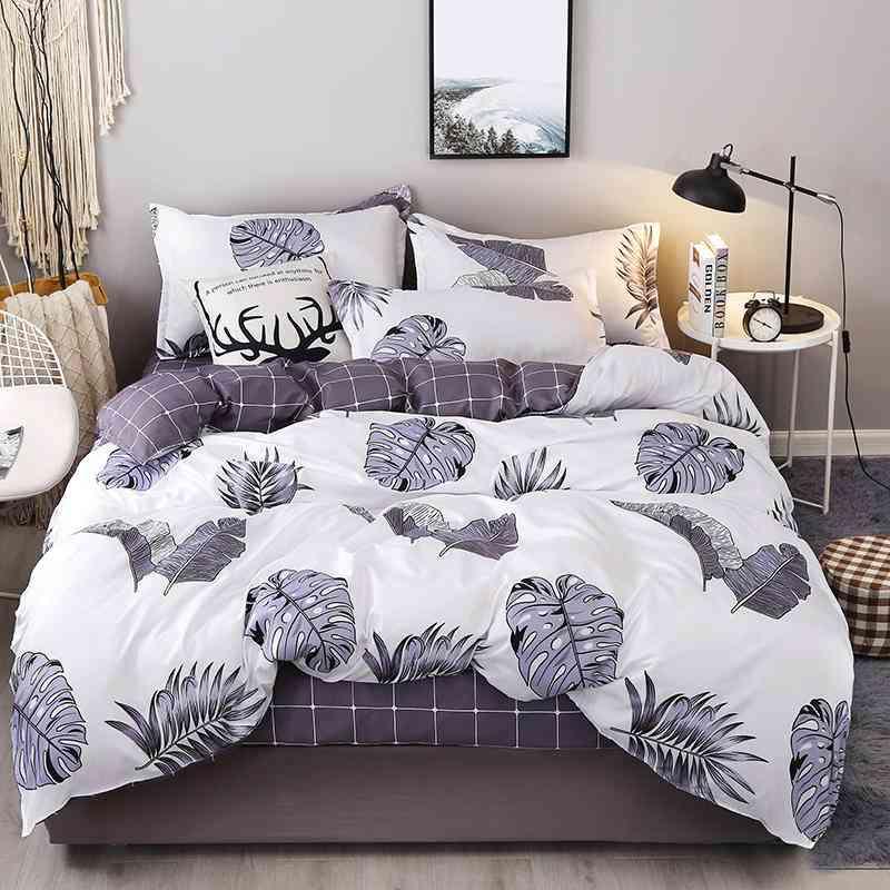 Juego de ropa de cama para textiles para el hogar: funda nórdica edredón, sábana, juego de funda de almohada-2
