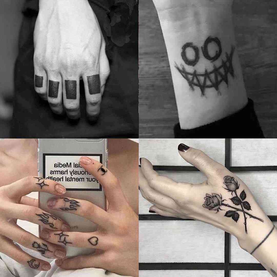 Block Clown Temporary Tattoo Sticker, Men, Women, Body Art, Arm Waist, Fake Tattoos, Waterproof, Finger