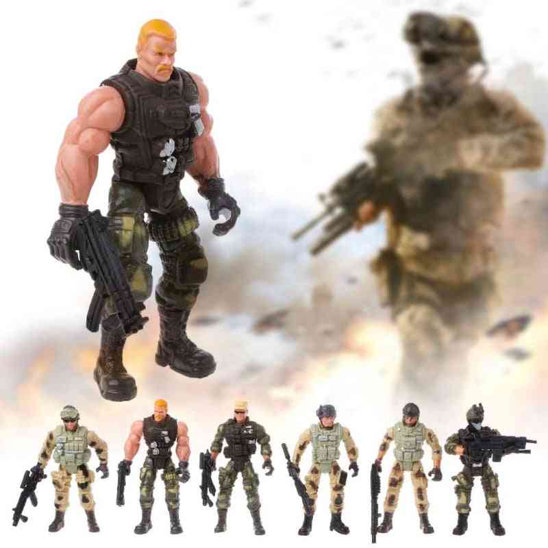 Action Army Soldiers Toy With Weapon Military Figure