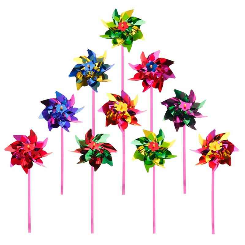 Juguete de hilandero de viento de molino de viento de plástico para césped de jardín, decoración de fiesta