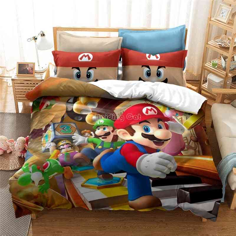 Home Textile 3d Mario Bro Bedding Sets, Single Double Bedclothes Set-3