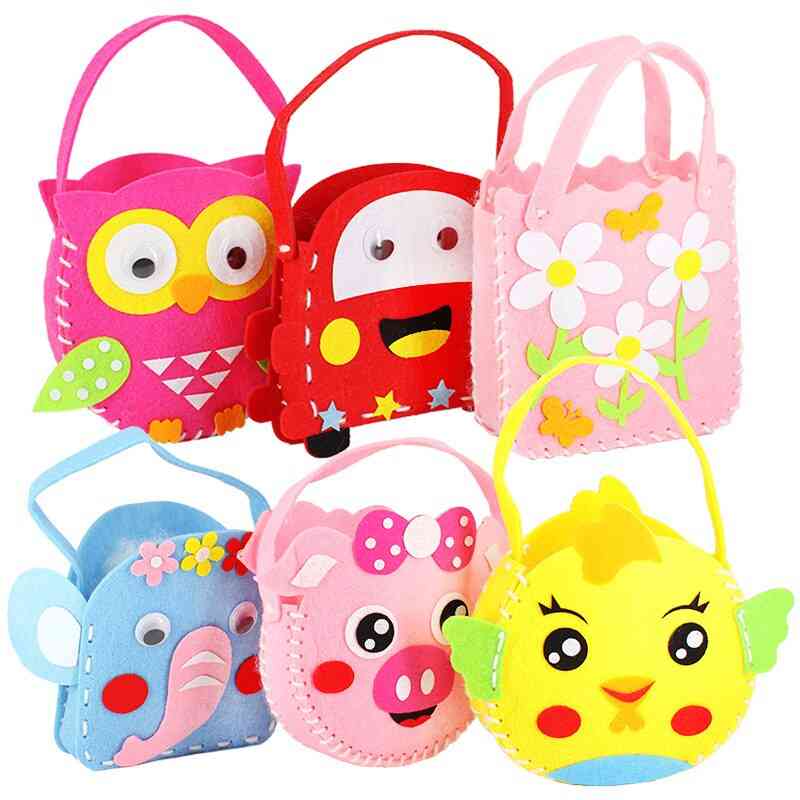 Mini Non-woven Cloth, Colorful Cartoon Animal, Craft Handbags For