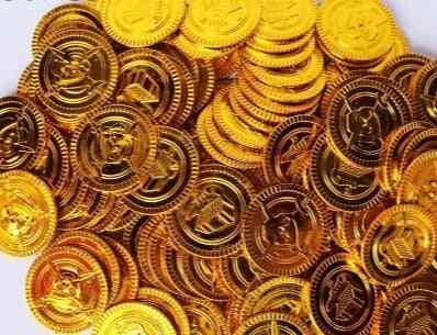 Plastic Bitcoin Gold Treasure Coins Toy