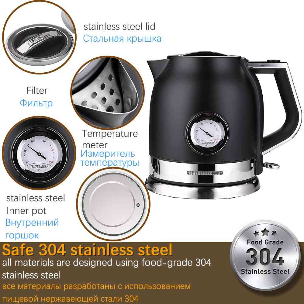 Stainless Steel, Kitchen Smart Whistle, Samovar Tea Pot With Water Temperature Control Meter