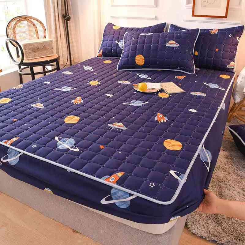 Print Bed Sheet, Pillowcase - Bedspread Mattress Cover With Elastic Band Set-1