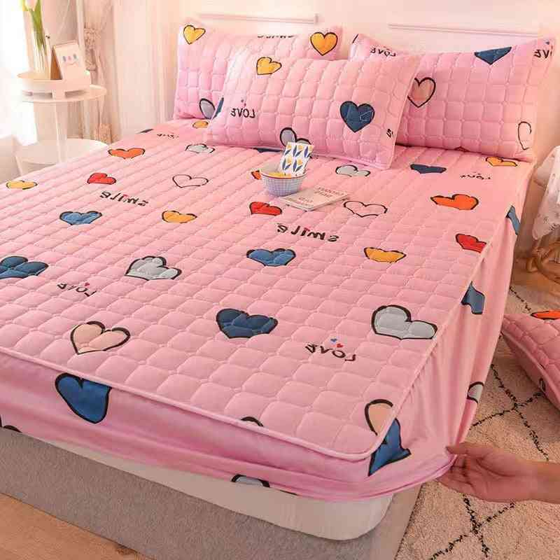 Print Bed Sheet, Pillowcase - Bedspread Mattress Cover With Elastic Band Set-3